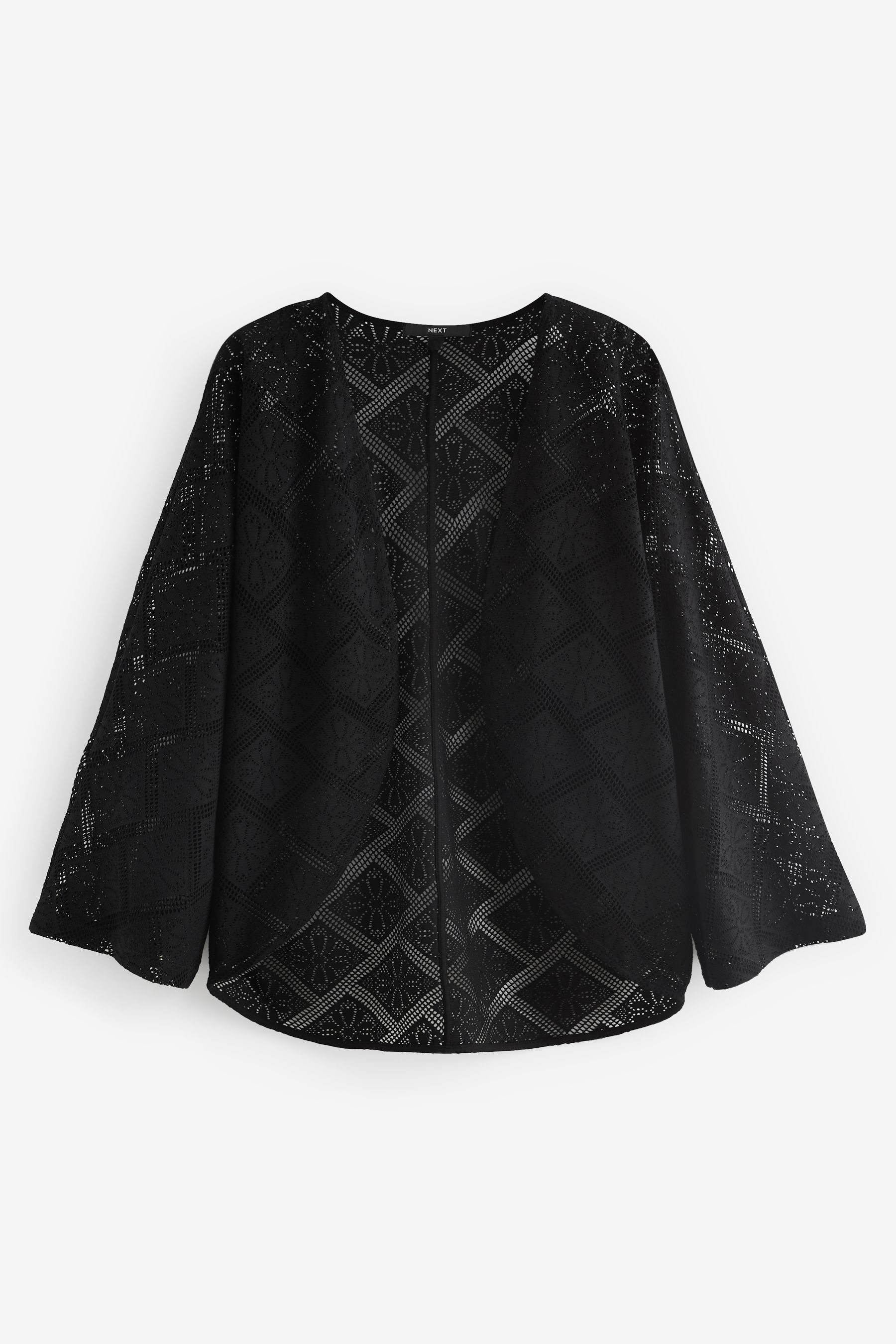 Black crochet jacket cheap