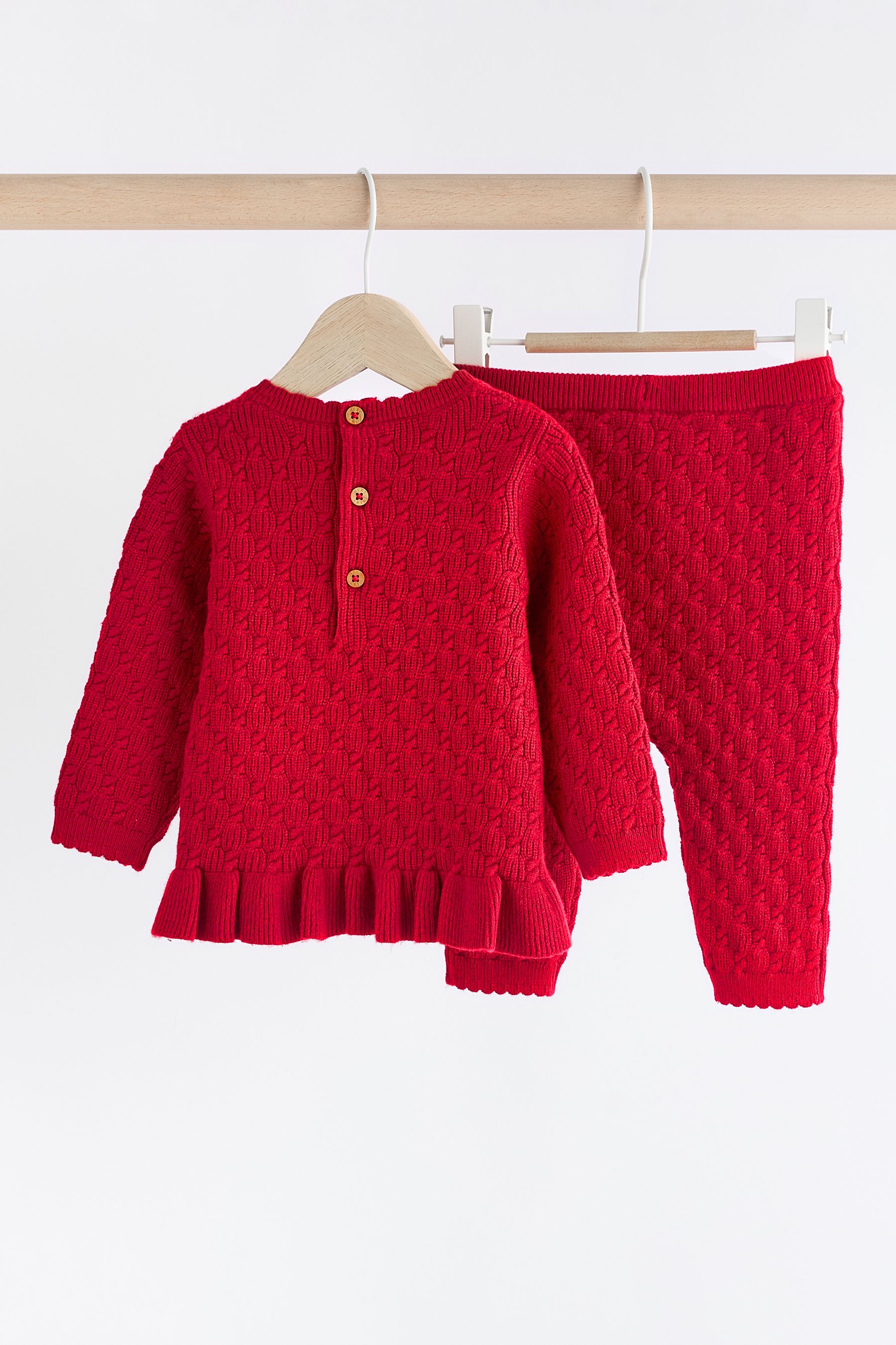 Buy Red 3D Bows Baby Knitted Jumper And Leggings Set 0mths 3yrs from the Next UK online shop
