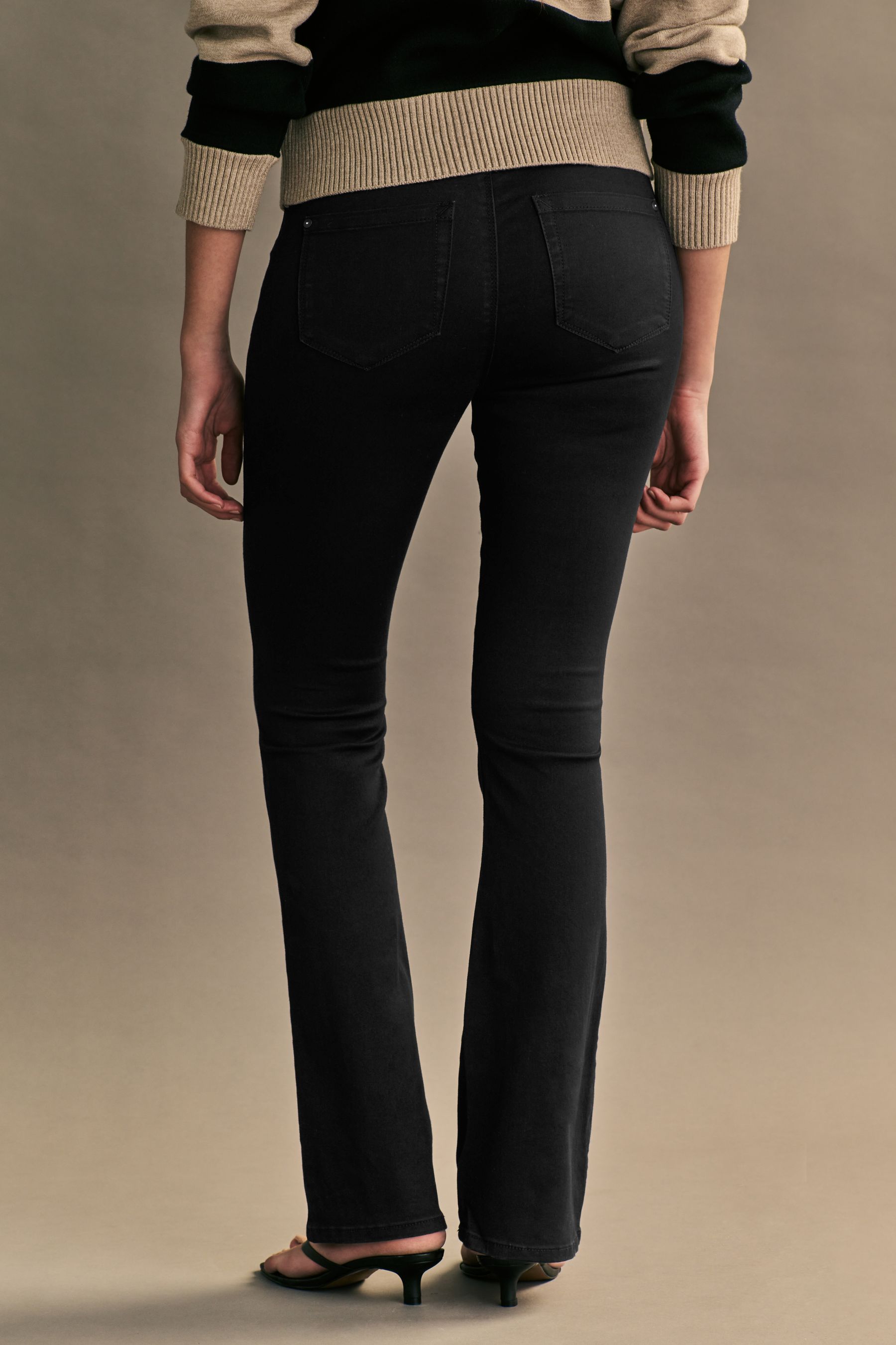 Buy ONLY Black Petite High Waisted Stretch Flare Jeans from the