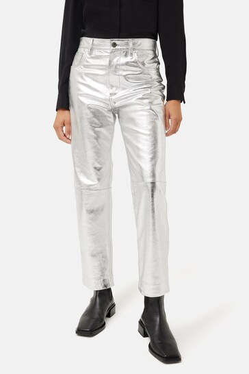 Jigsaw Silver Leather Regent Jeans