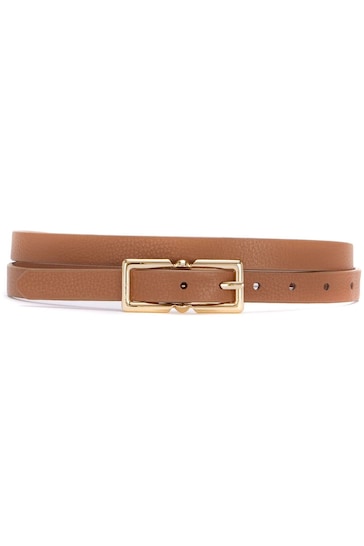 Mint Velvet Brown Leather Skinny Belt