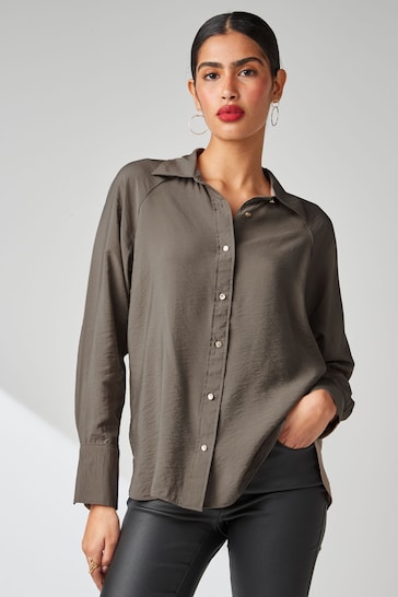 Stone Button Through Shirt With Hardwear Buttons