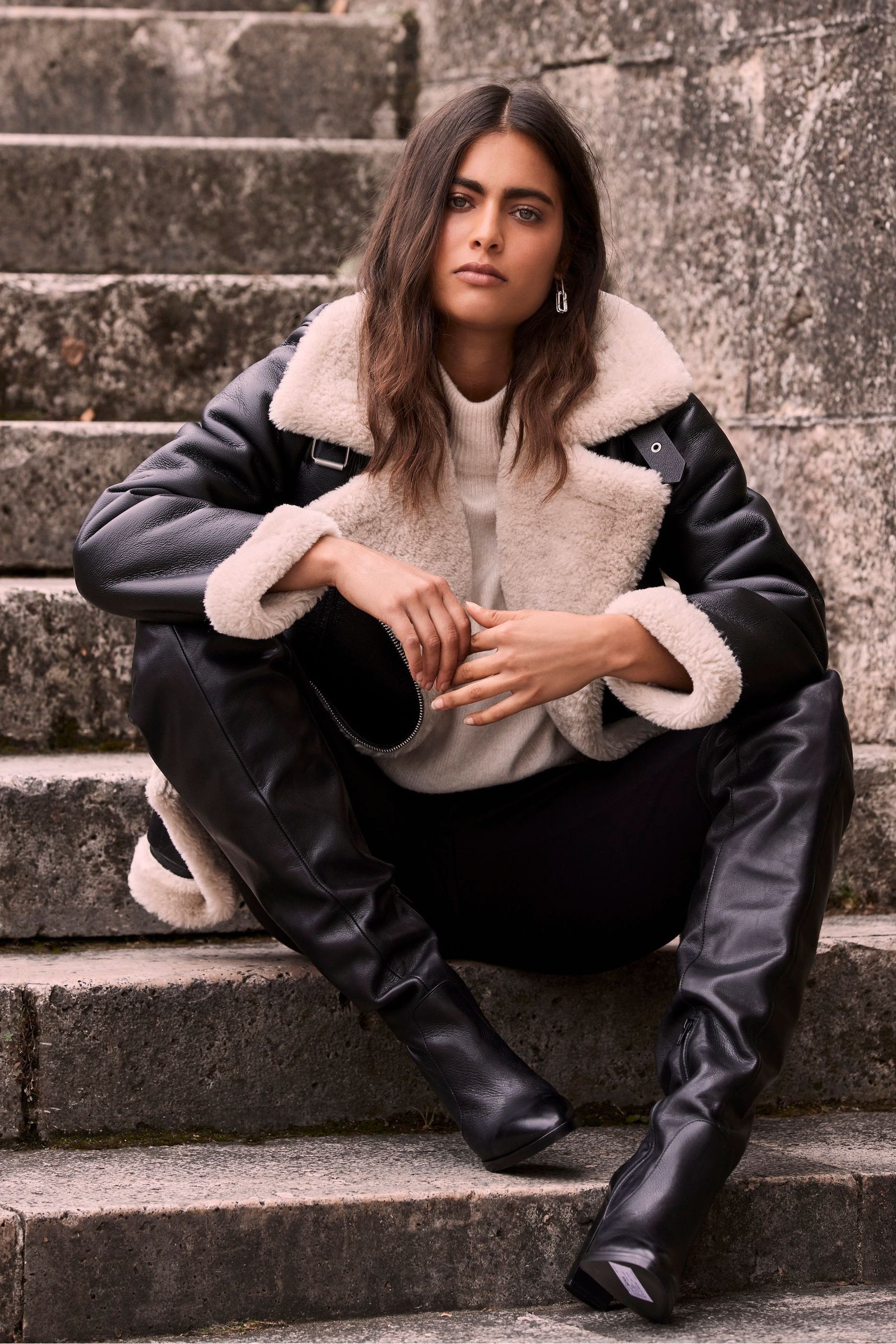 Mint velvet sales grey aviator jacket