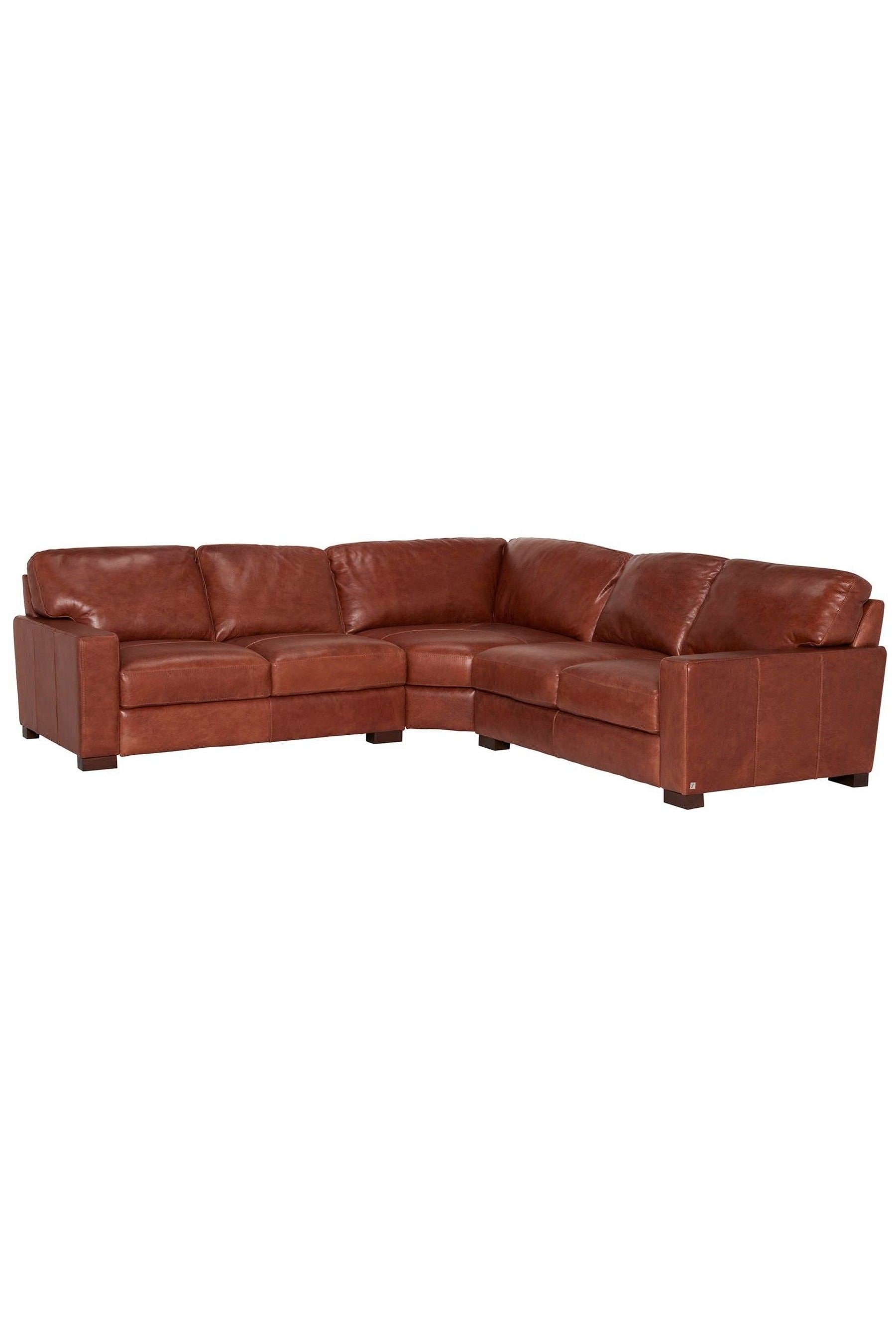 Barker and Stonehouse Rust Brown Lorenza Leather Square Corner Sofa