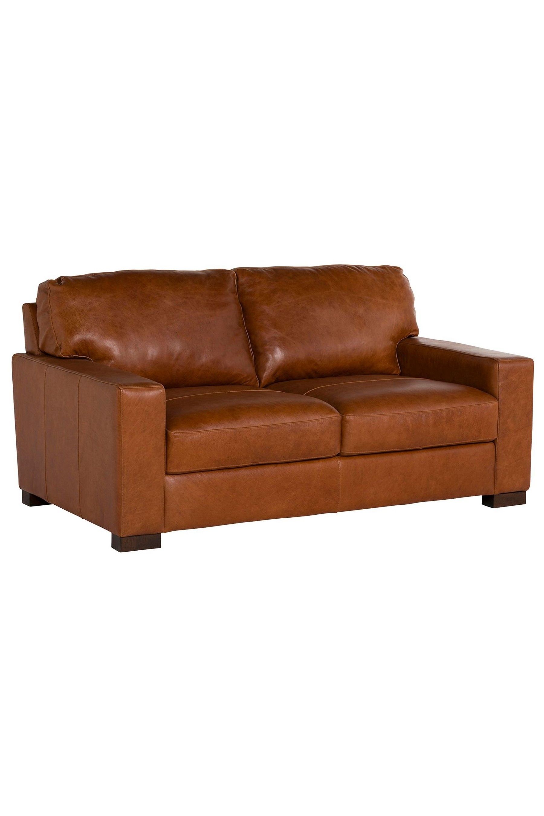 Rustic top leather loveseat
