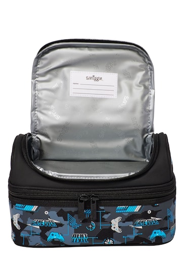 Smiggle Black Hi There Double Decker Lunchbox