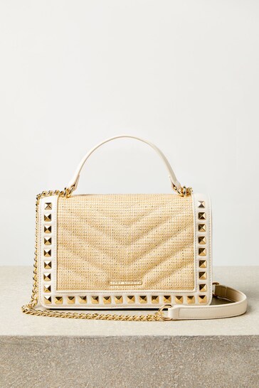 Lipsy Beige Quilted Chain Crossbody Bag