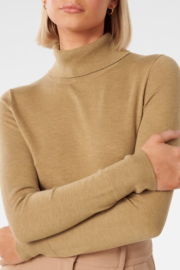 Forever New Brown Sarah Layering Roll Neck Knit Top