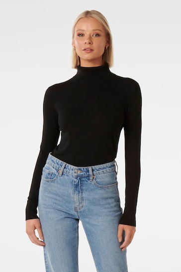 Forever New Black Sarah Layering Roll Neck Knit Top