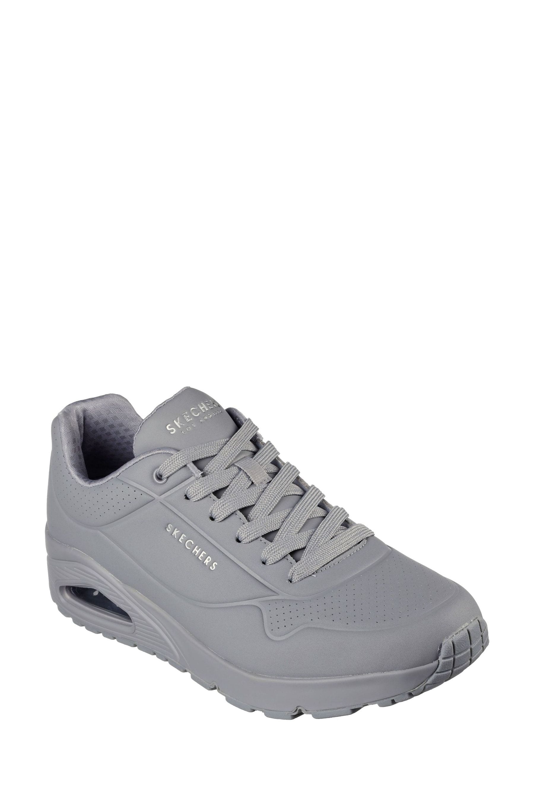 Buy Skechers Grey Uno Stand On Air Lace Up Sports Trainers from
