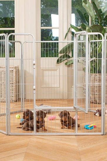 Lords and Labradors Grey 6 Panel Puppy/Dog Play Pen