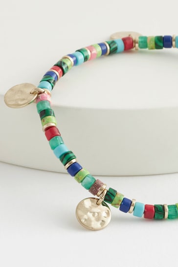 Multicolour Beaded Stretch Anklet