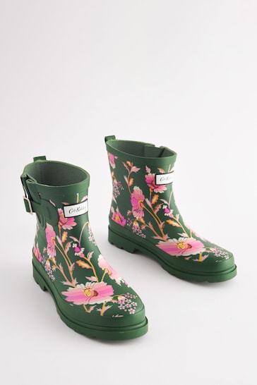 Cath Kidston Green Floral Short Rubber Wellies