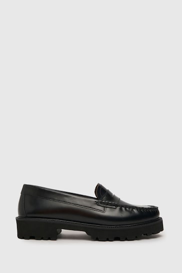 Schuh Lionel Chunky Leather Black Loafers