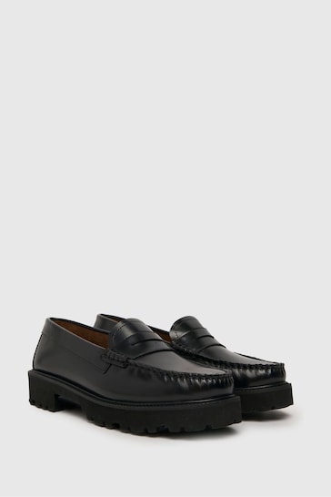 Schuh Lionel Chunky Leather Black Loafers