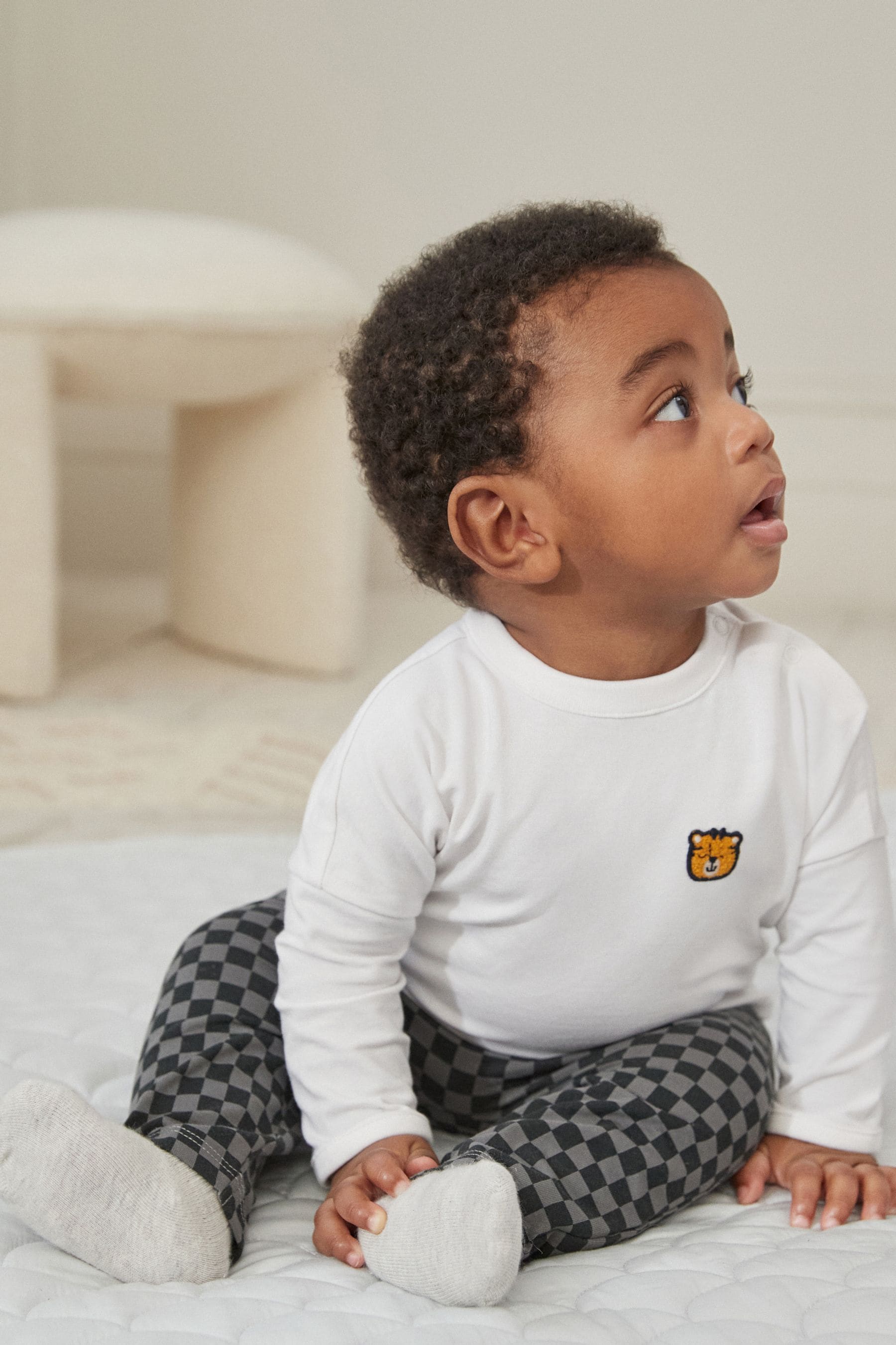Black White Baby 100 Cotton Top And Leggings Set