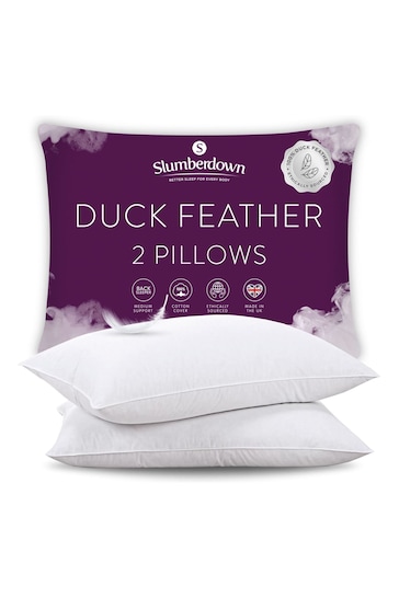 Slumberdown 2 Pack Duck Feather Medium Pillows