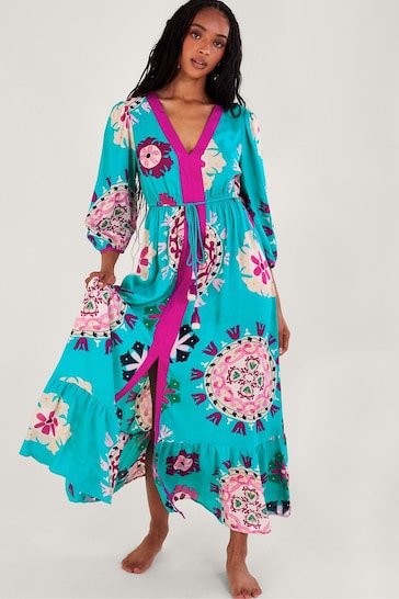 Monsoon Blue Bonita Print Dress