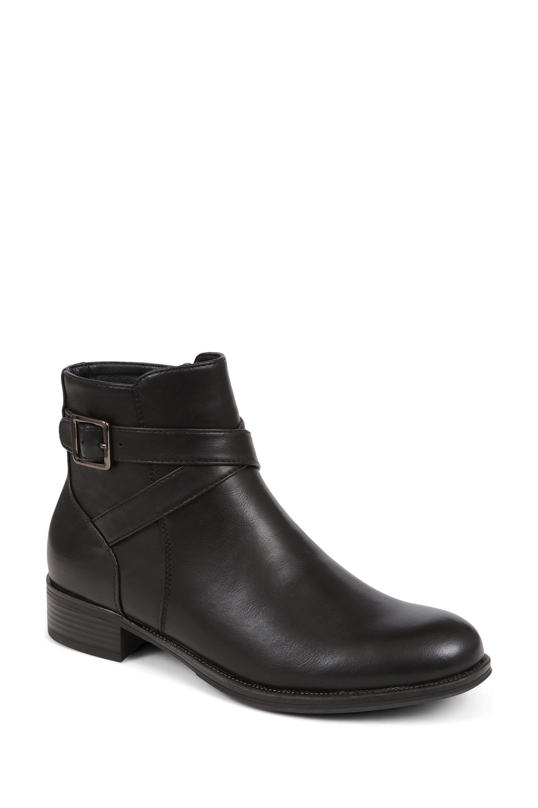 Pavers Smart Black Ankle Boots