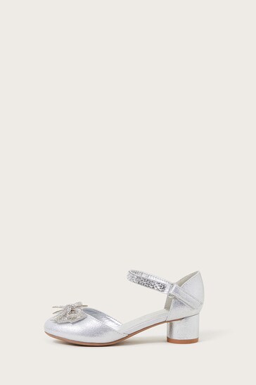 Monsoon Silver Lola Bow Two-Part Heels