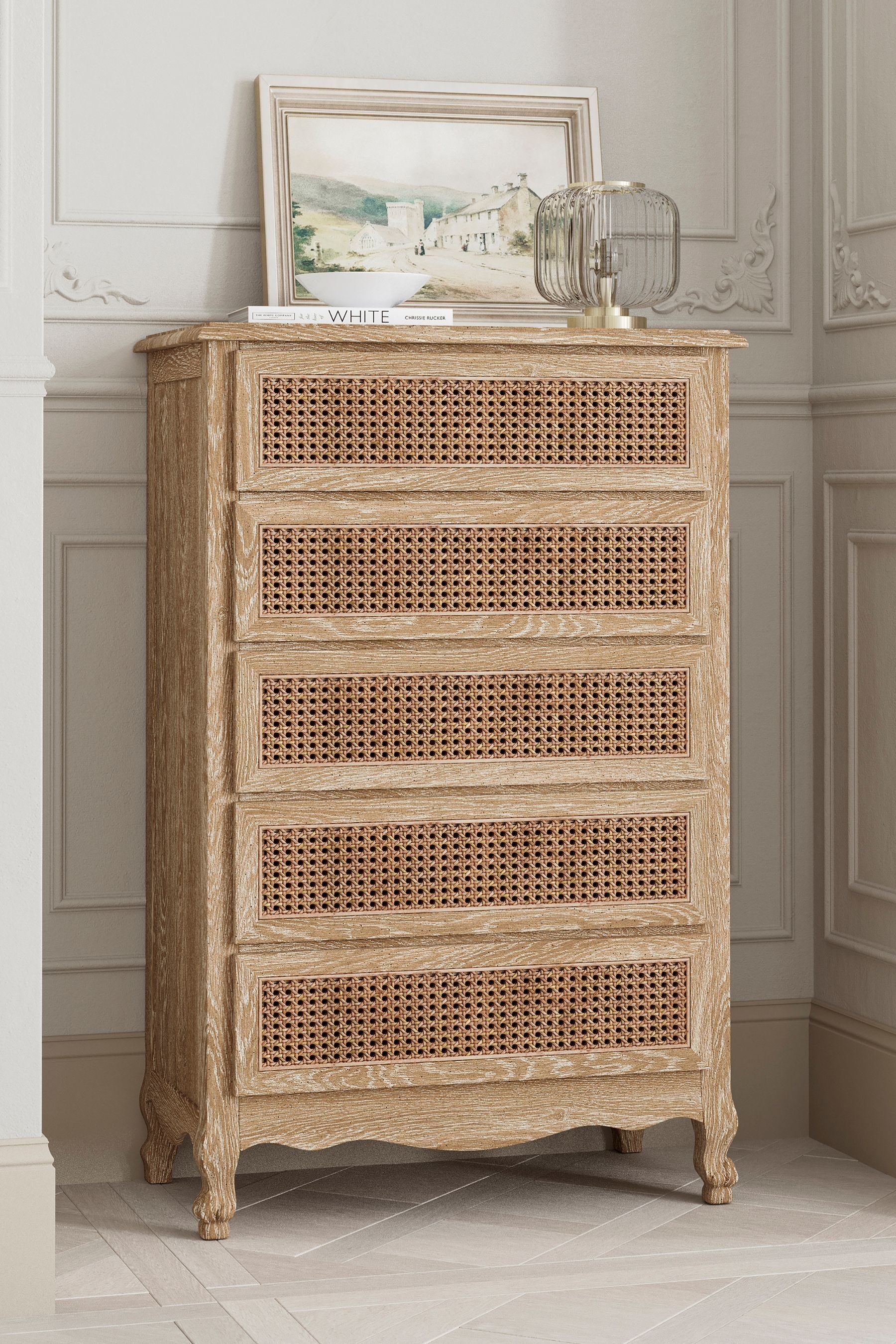 Feather Black Brown Sienna Rattan Tallboy