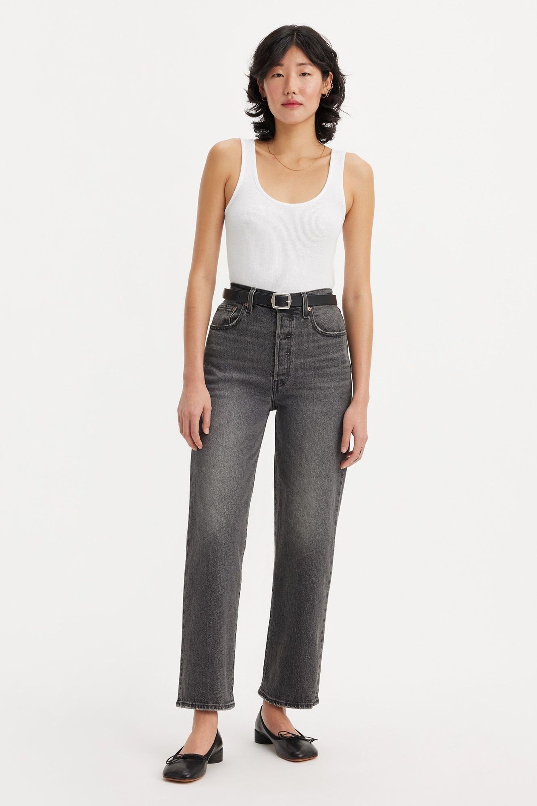 Buy Levi s Grey Ribcage Straight Ankle Jeans from the Next UK online shop