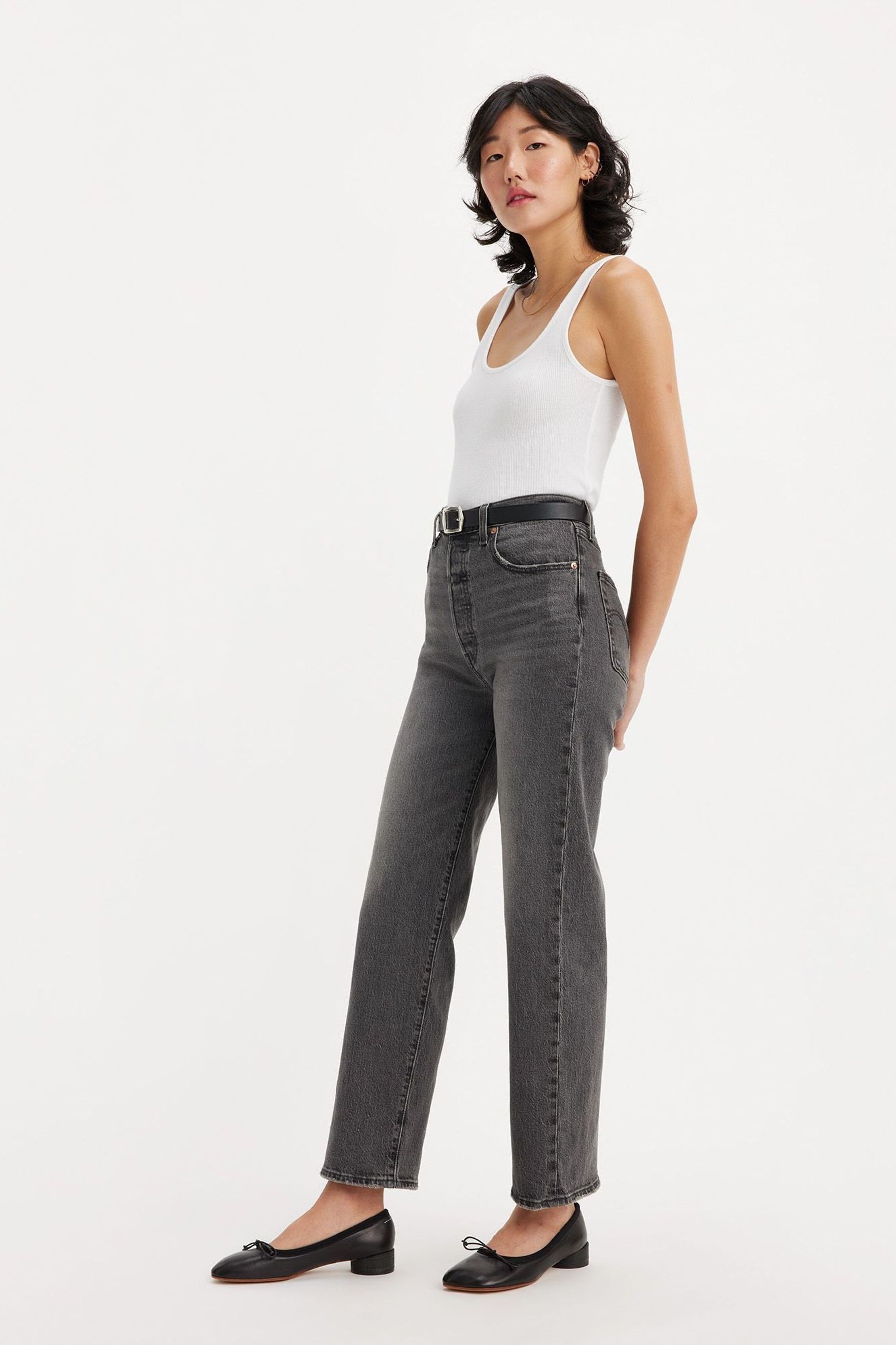 Levi's ribcage hotsell straight black