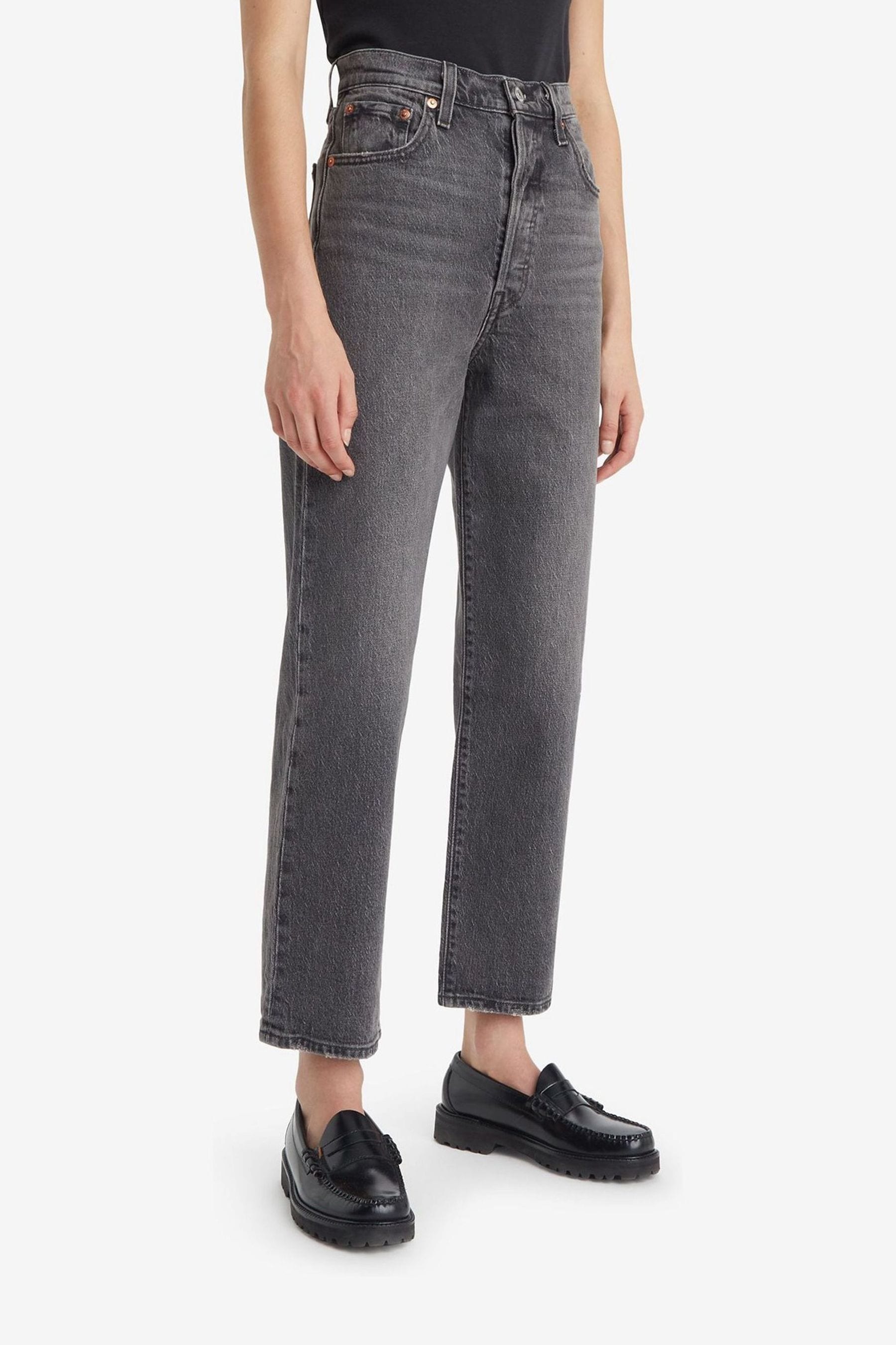 Ribcage straight ankle jeans black discount