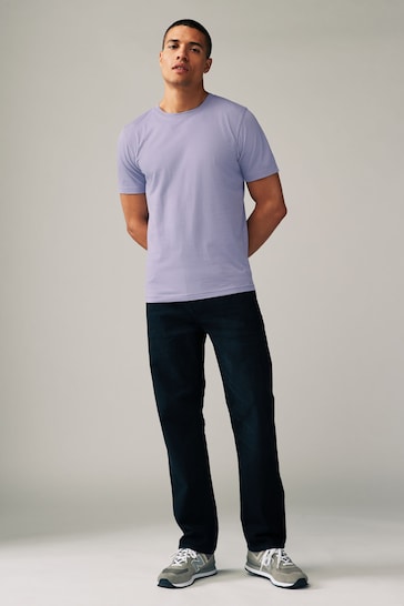 Purple Lilac Slim Fit Essential Crew Neck T-Shirt