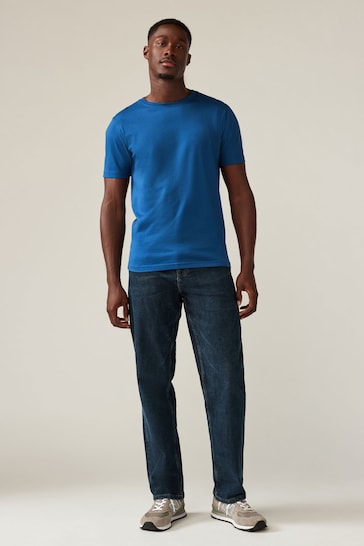 Blue Bright Slim Fit Essential Crew Neck T-Shirt