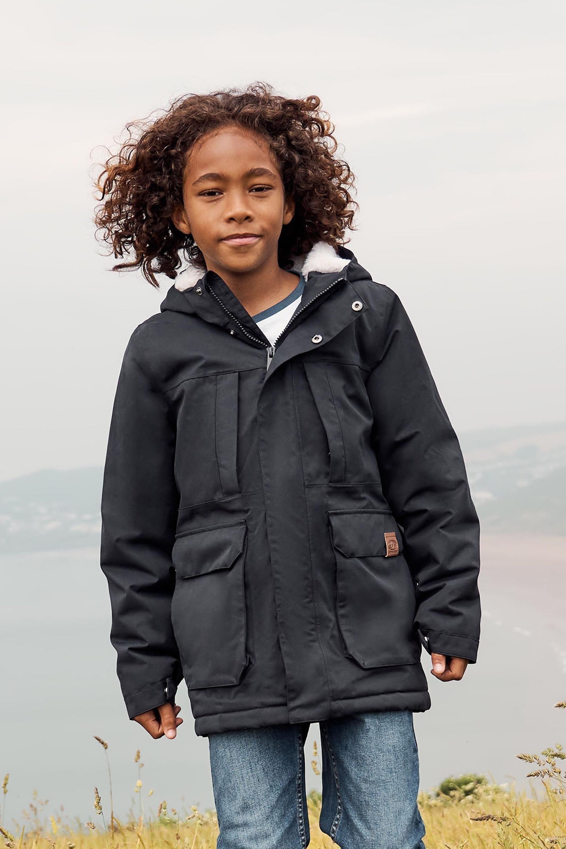 Sherpa black hot sale coat