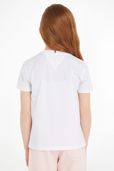 Tommy Hilfiger White Monotype Foil Print T-Shirt