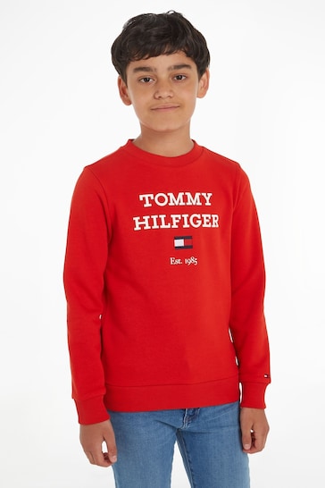 Tommy Hilfiger Red Logo Sweatshirt
