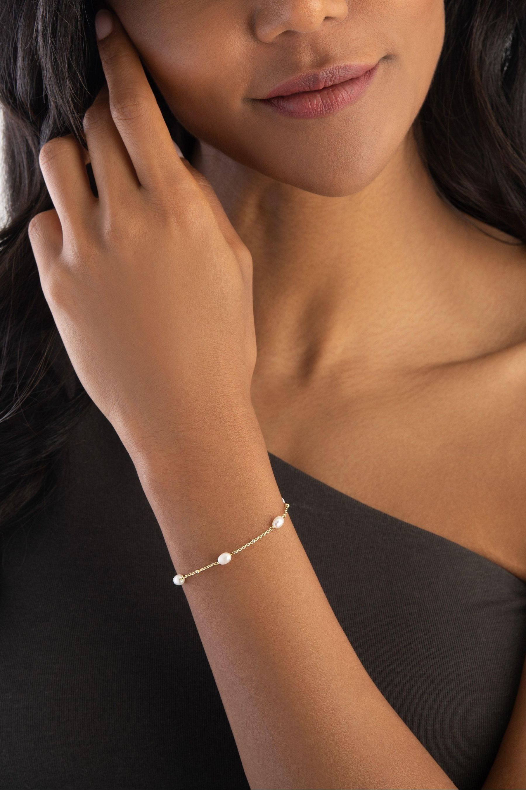 Buy Beaverbrooks Gold Plated Freshwater Cultured Pearl Bracelet from the Next UK online shop