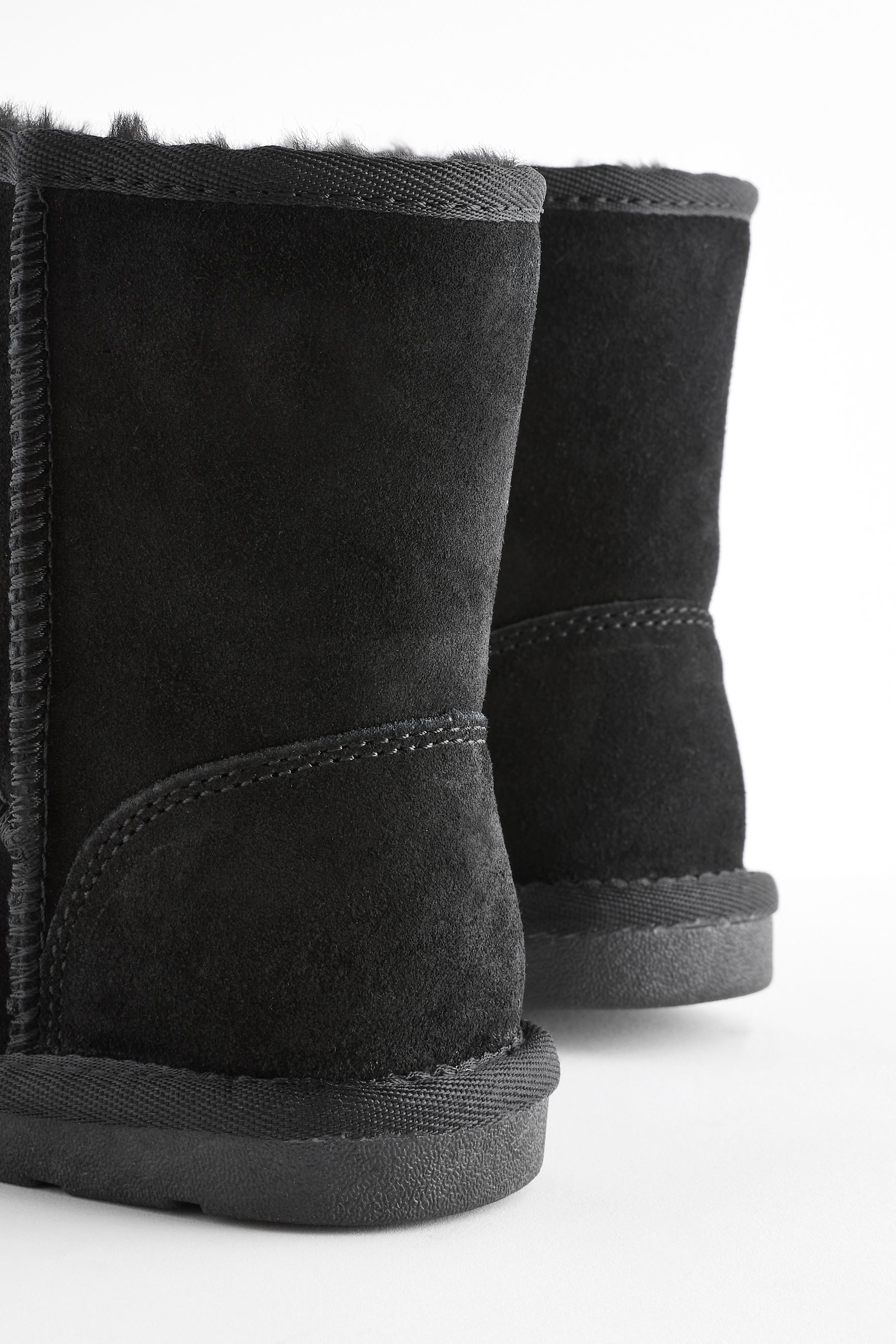 Black Suede Pull On Boots