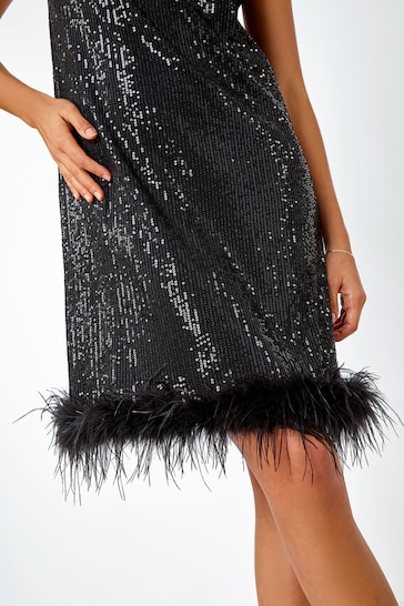 20+ Black Sequin And Feather Dress