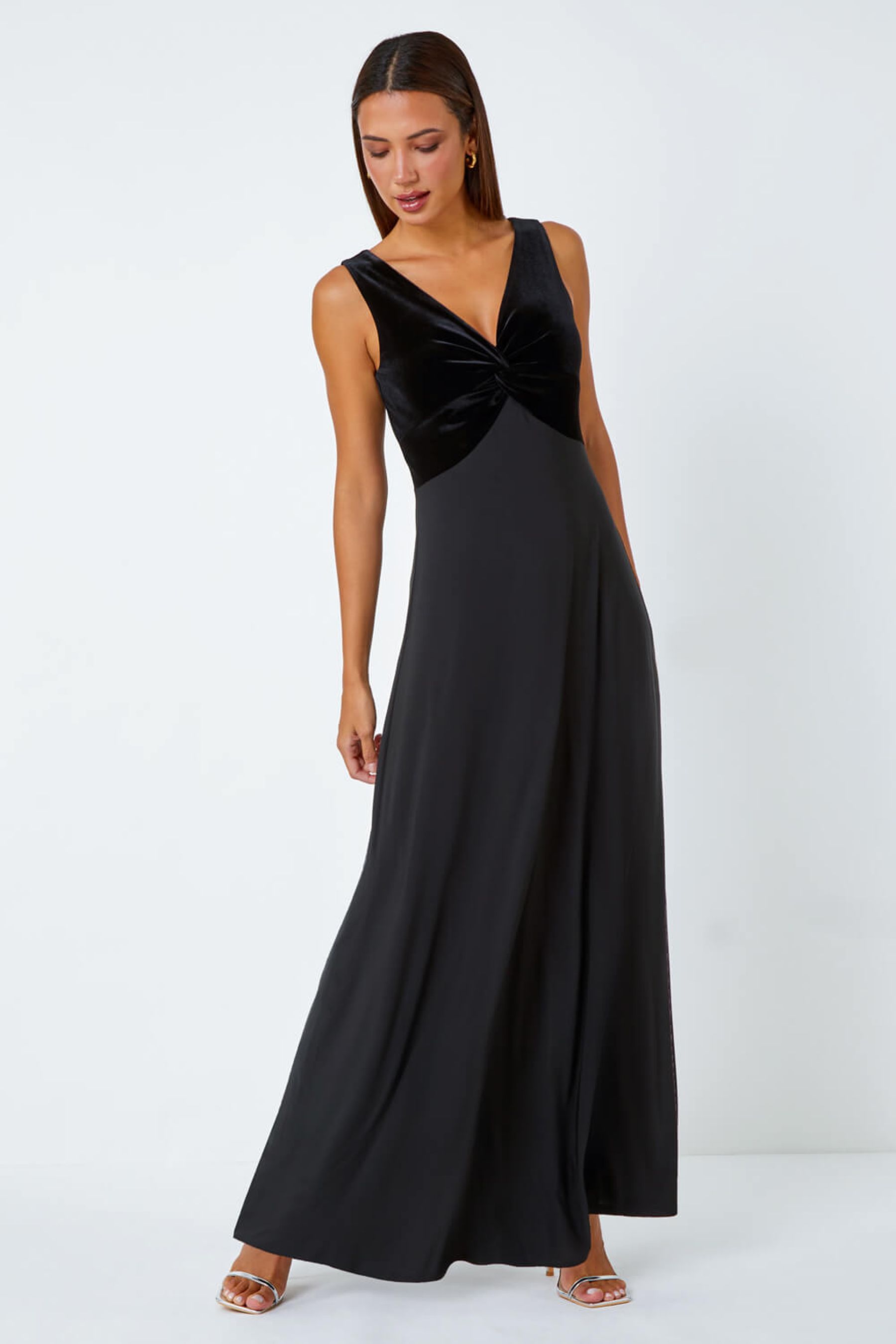 Black stretch maxi dress shop