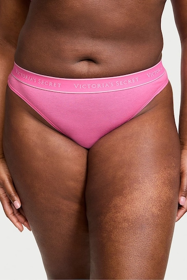 Victoria's Secret Hollywood Pink Thong Logo Knickers