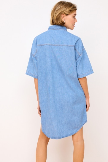 Mid Blue Denim Shirt Dress