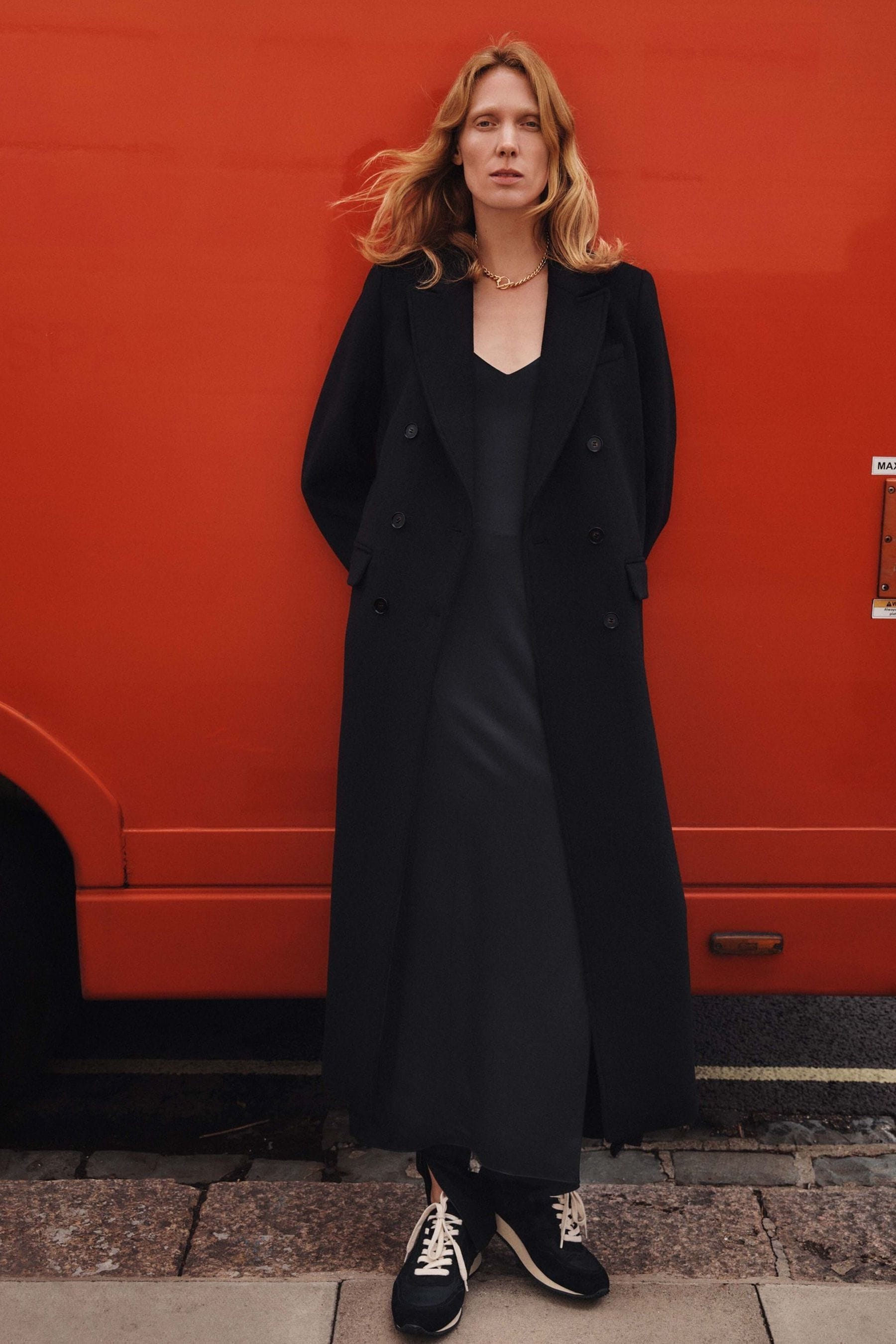 Slim black deals coat