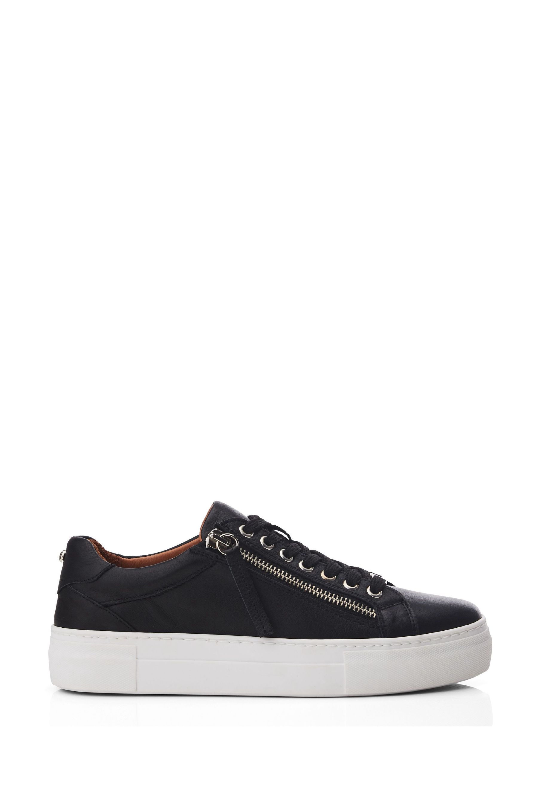 Buy Moda in Pelle Beryl Slab Zip Black Trainers from the Next UK