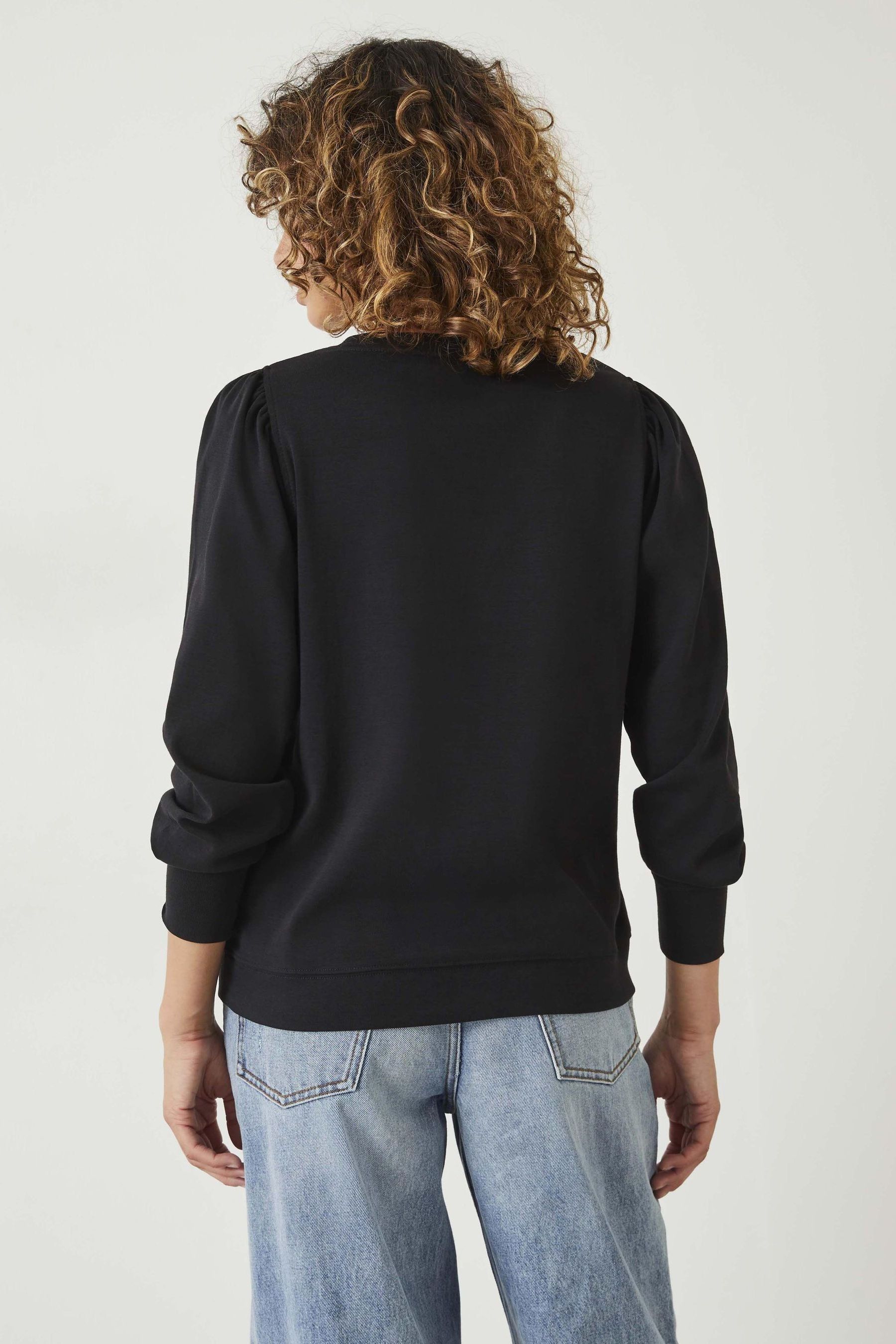 Buy Hush Black Emily Puff Sleeve Sweatshirt from the Next UK online shop