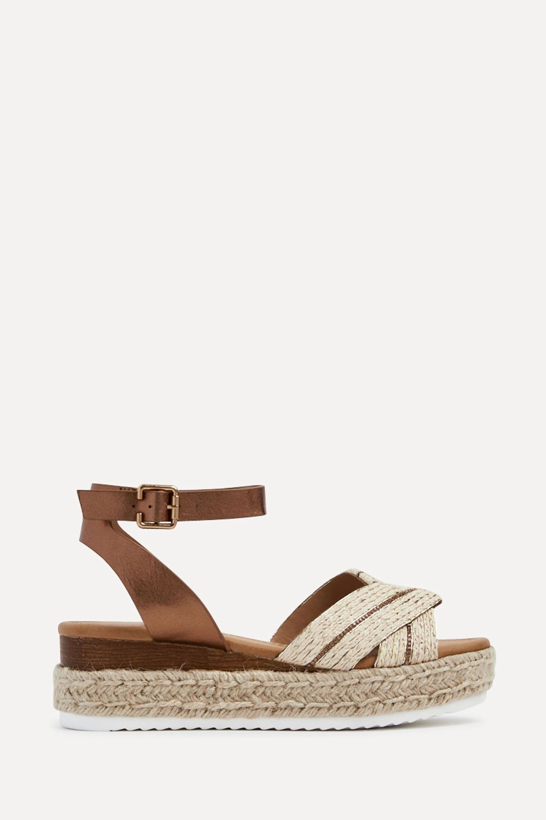 Linzi Brown Hazel Crossover Espadrille Inspired Platform Wedges