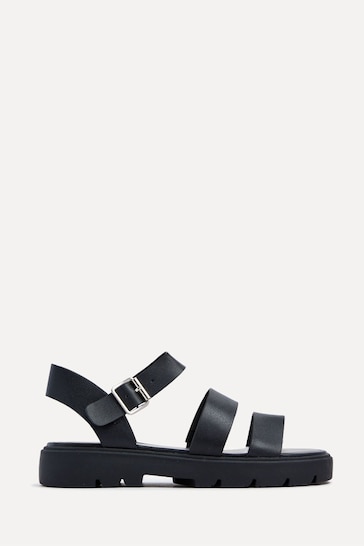Linzi Black Ramona Two Strap Flatform Sandals