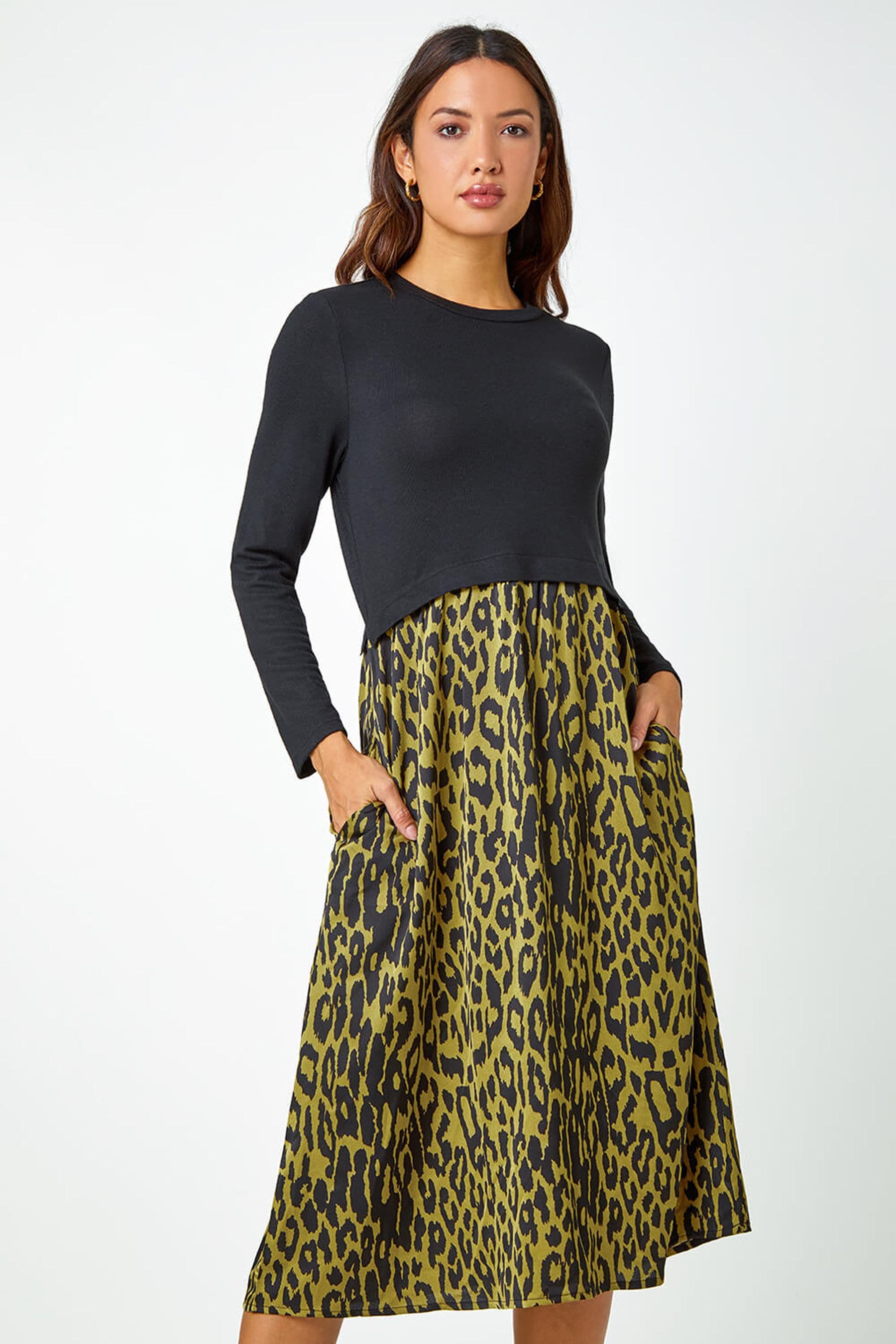 Animal print cheap knitted dress