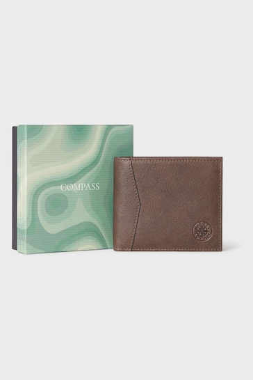 Osprey London The Compass Leather Card Brown Wallet