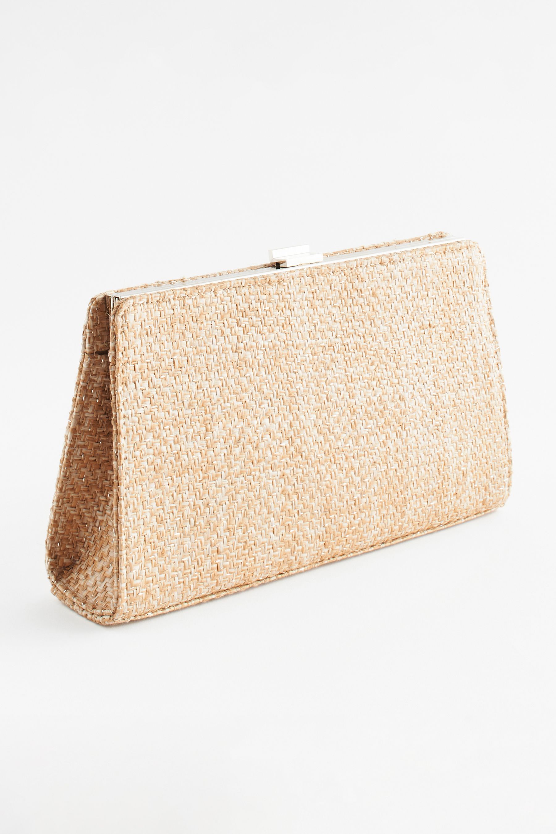 Gold Raffia Clutch Bag