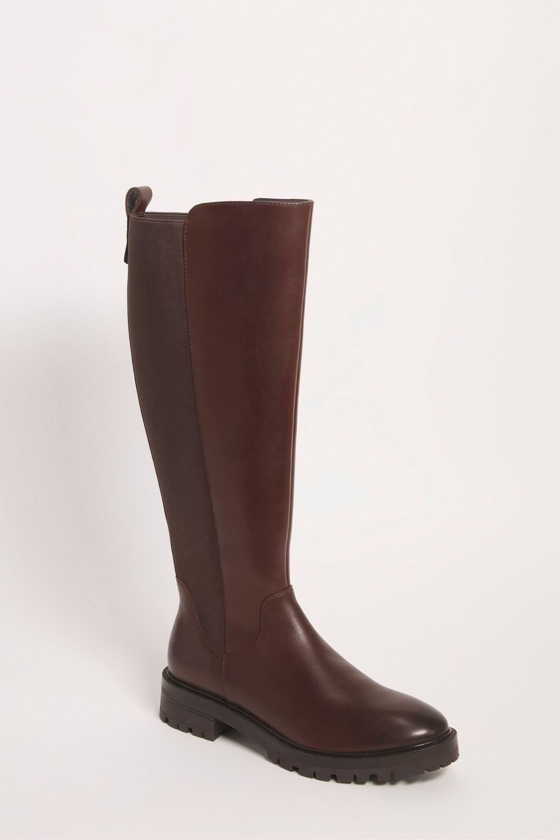 Buy JD Williams Extra Wide Fit Leather High Leg Boots With Back