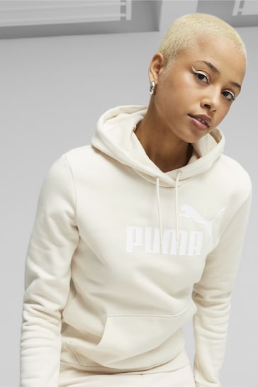 Puma White Essentials Logo FL Womens Hoodie
