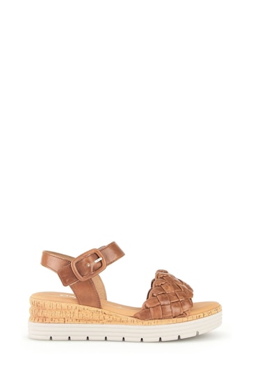 Gabor Brown Sidcot Leather Sandals